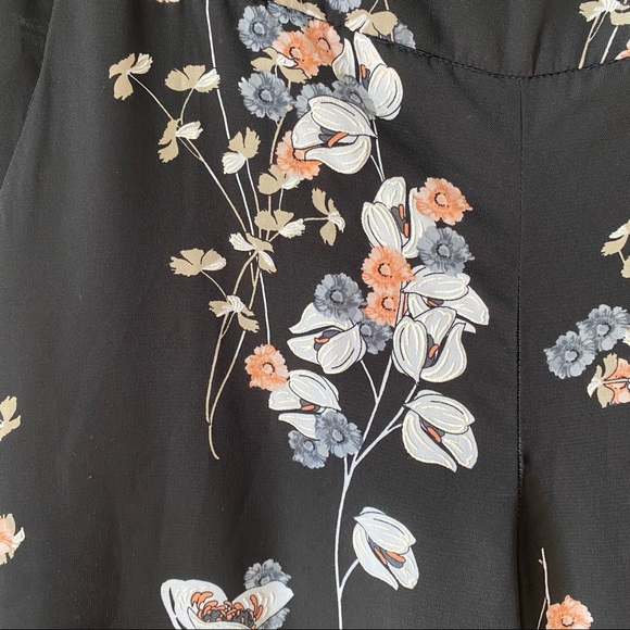 Frank Lyman floral black wide leg flare pant size 14 - Picture 7 of 15